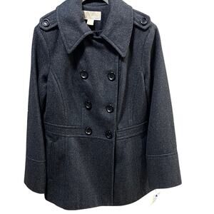NWT $275 MICHAEL Michael Kors Women's Double-Breasted Charcoal Gray Coat…